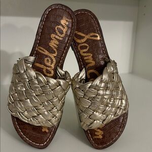 Sam Edelman Griffin Metallic Woven Leather Sandals